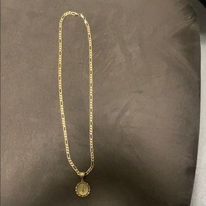 14 kt Italy yellow gold chain with pendant